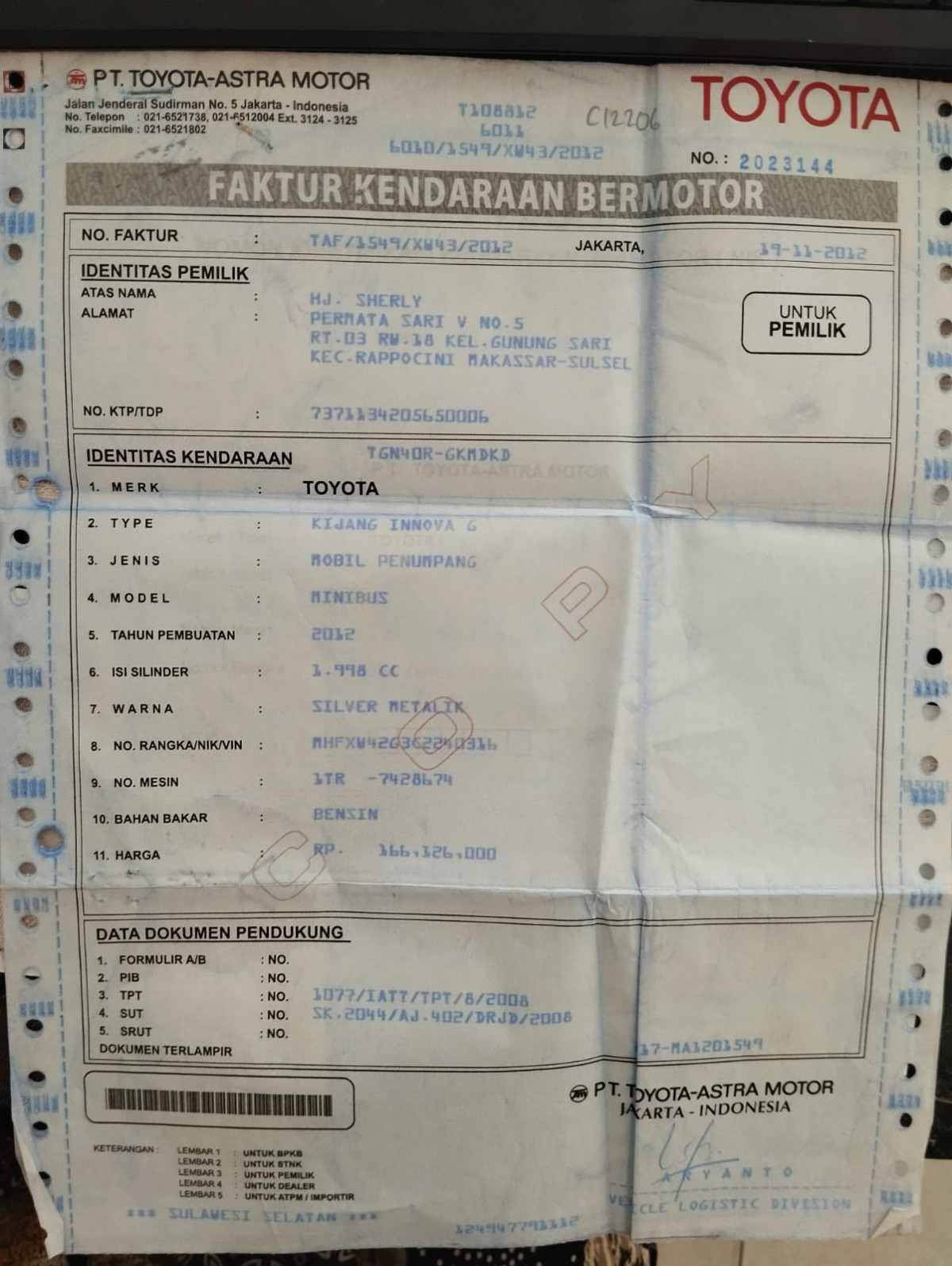 TOYOTA INNOVA G