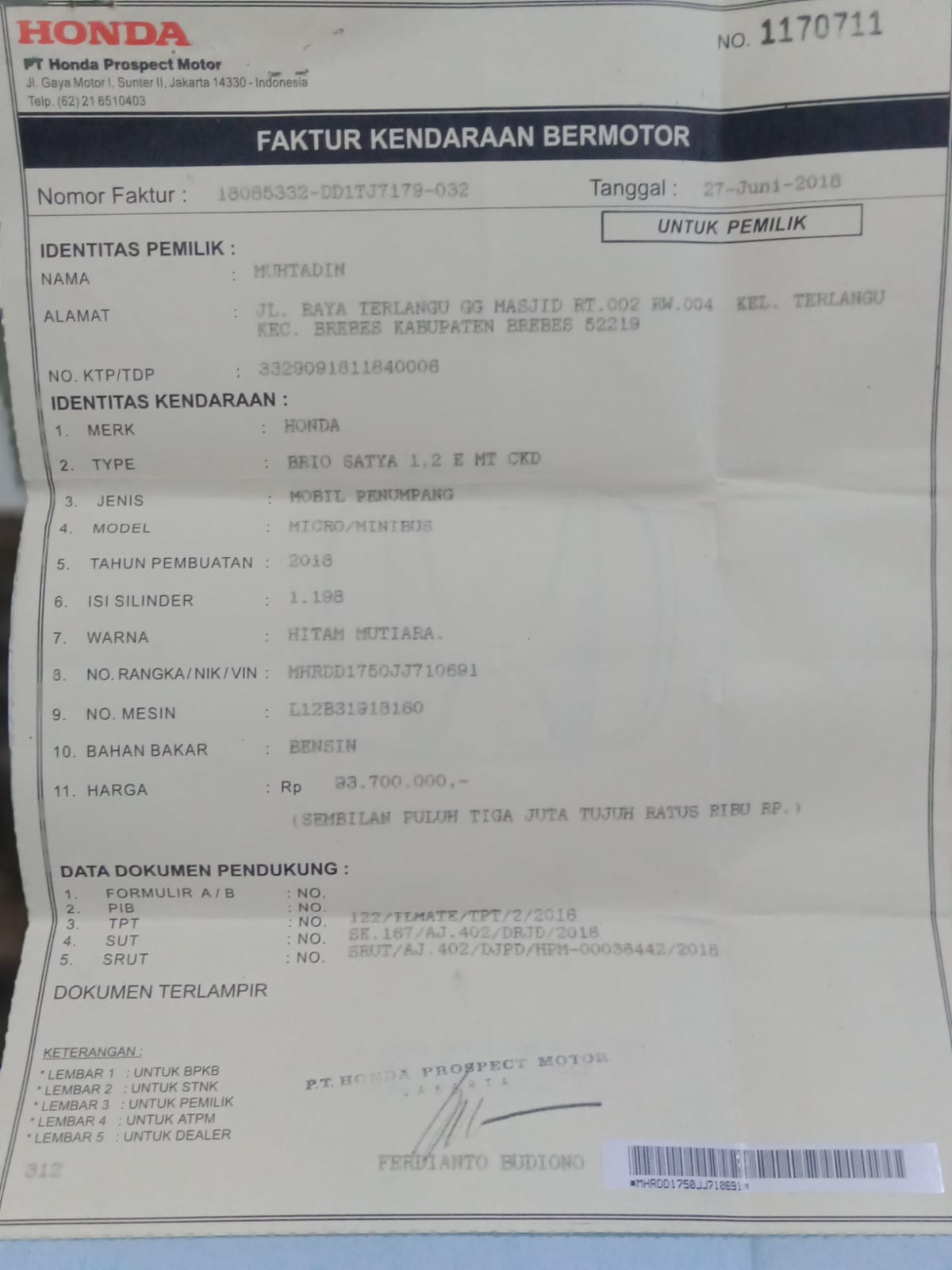 HONDA  BRIO  SATYA 1.2 E