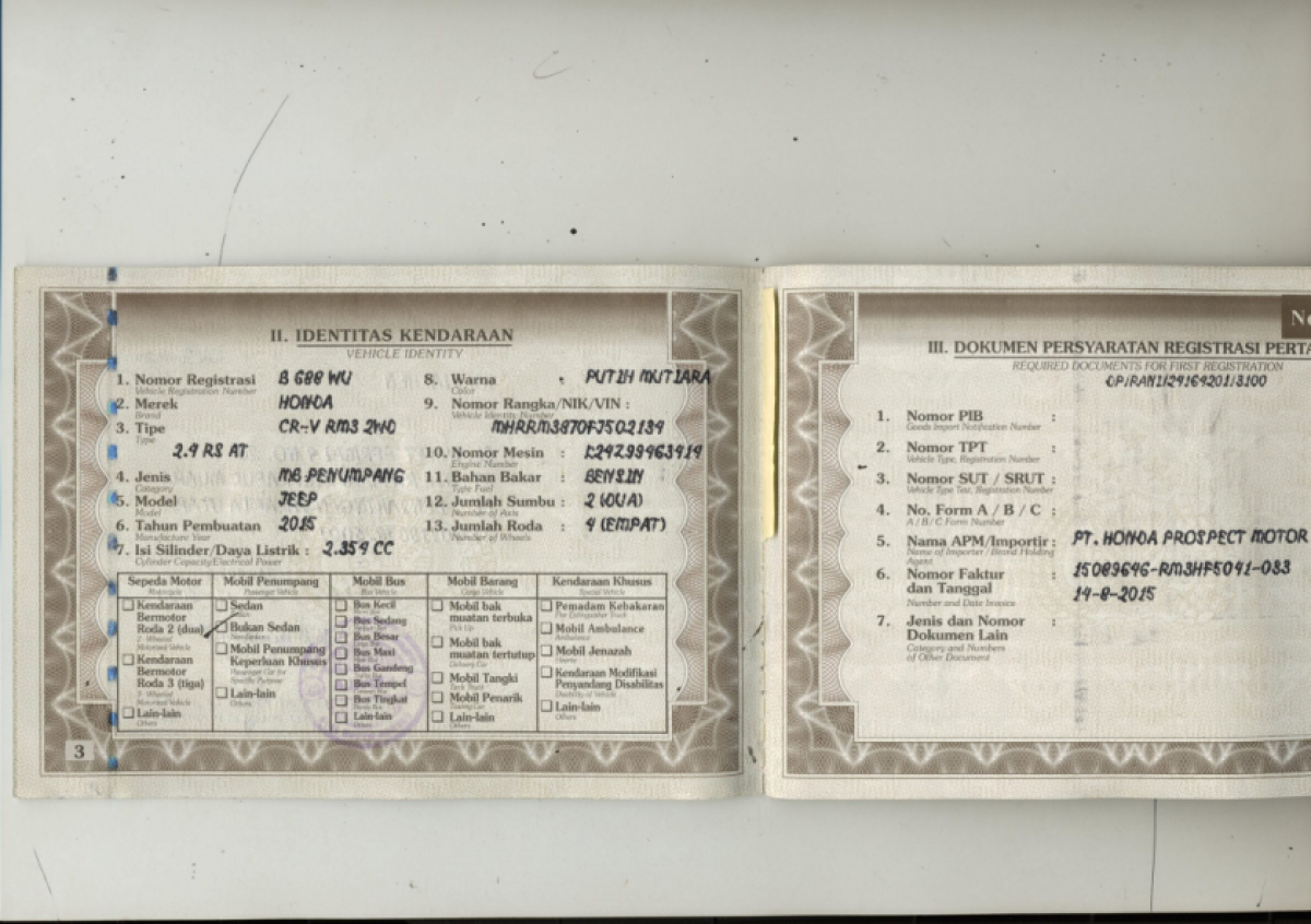 HONDA  CR-V  RM3 2WD 2.4 RSAT CKD