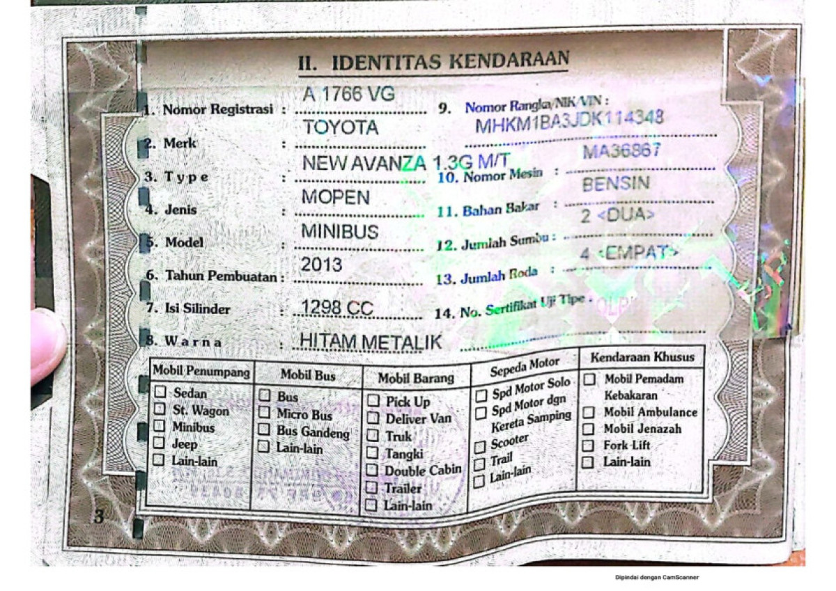 TOYOTA  AVANZA  1.3 G