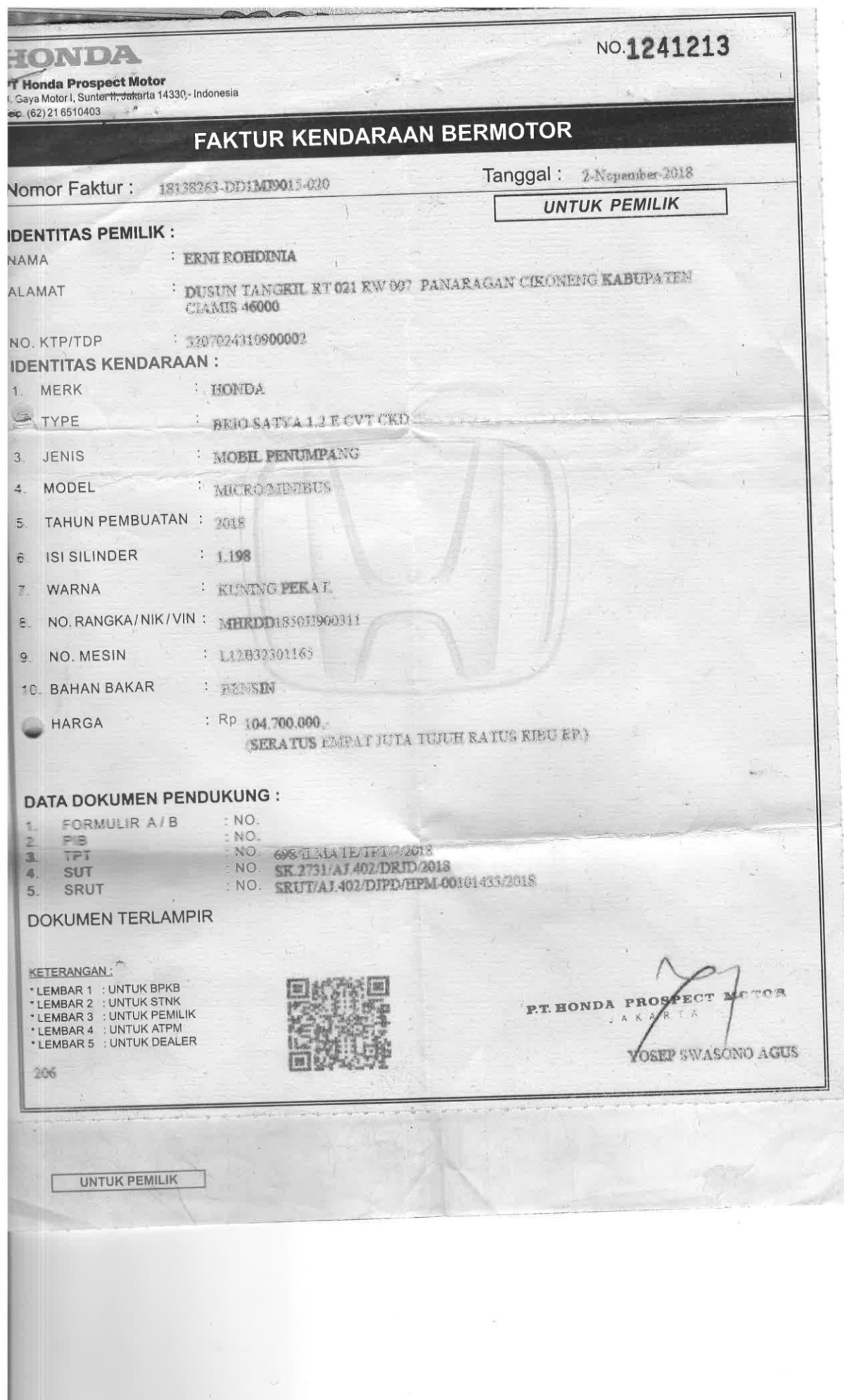 HONDA  BRIO  SATYA 1.2 E