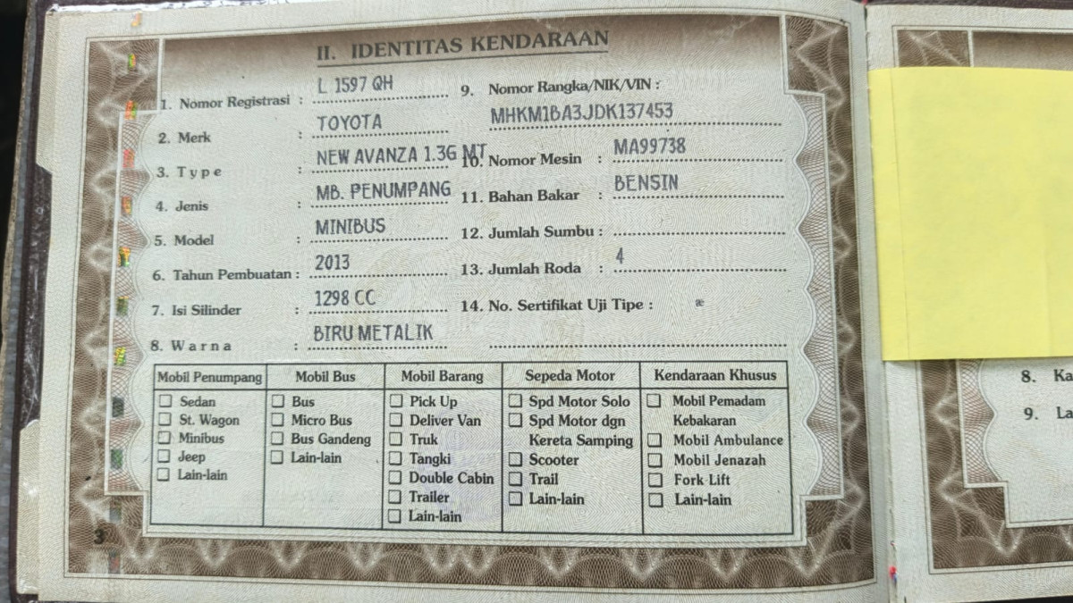 TOYOTA AVANZA 1.3 G
