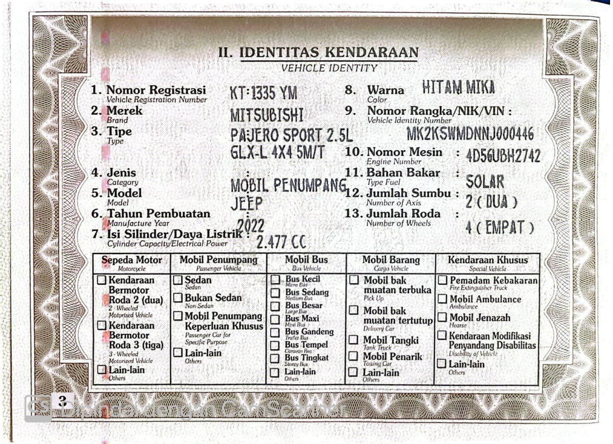 MITSUBISHI PAJERO SPORT 2.5L GLX (4X4)