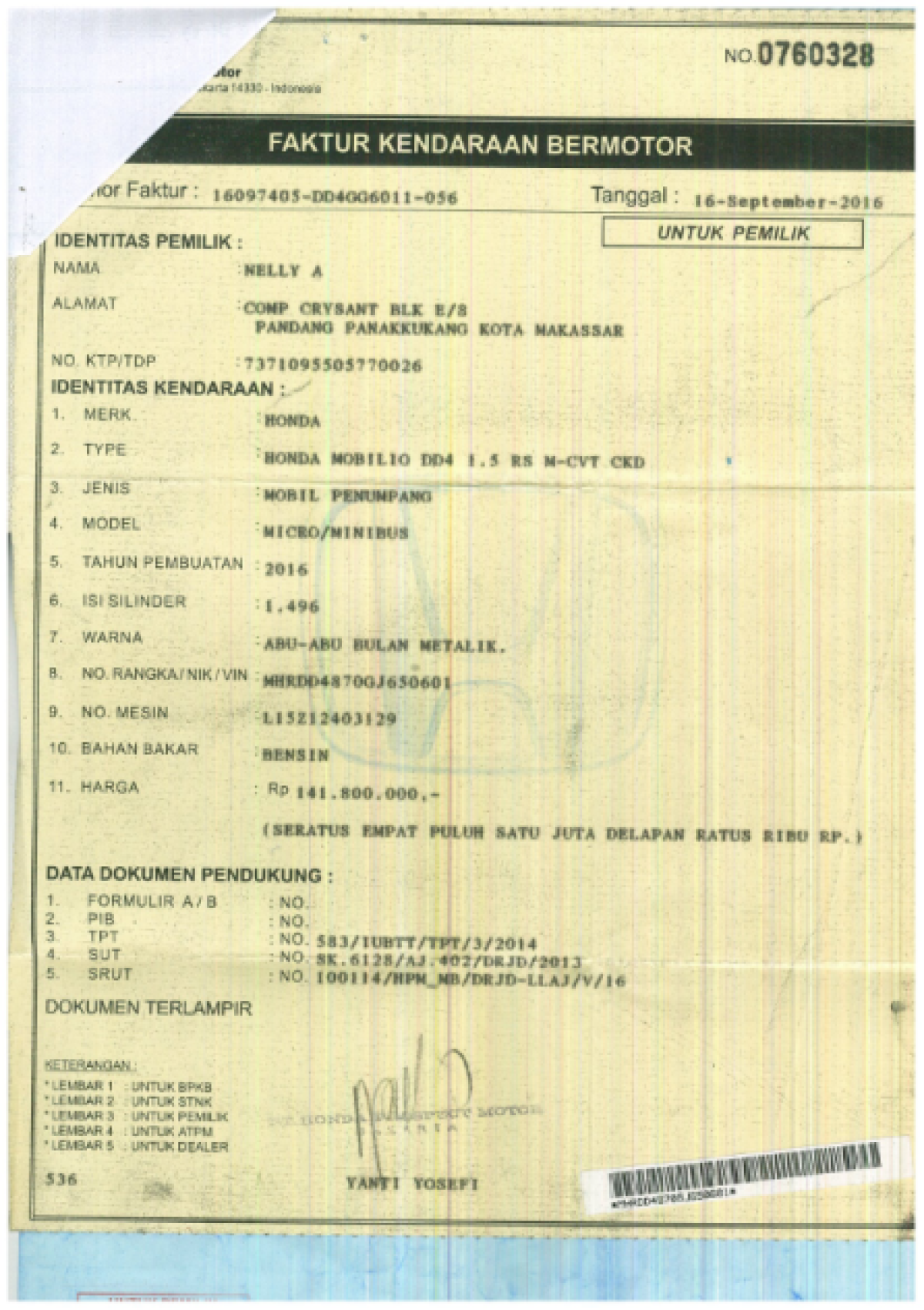 HONDA  MOBILIO  DD4 1.5 RS