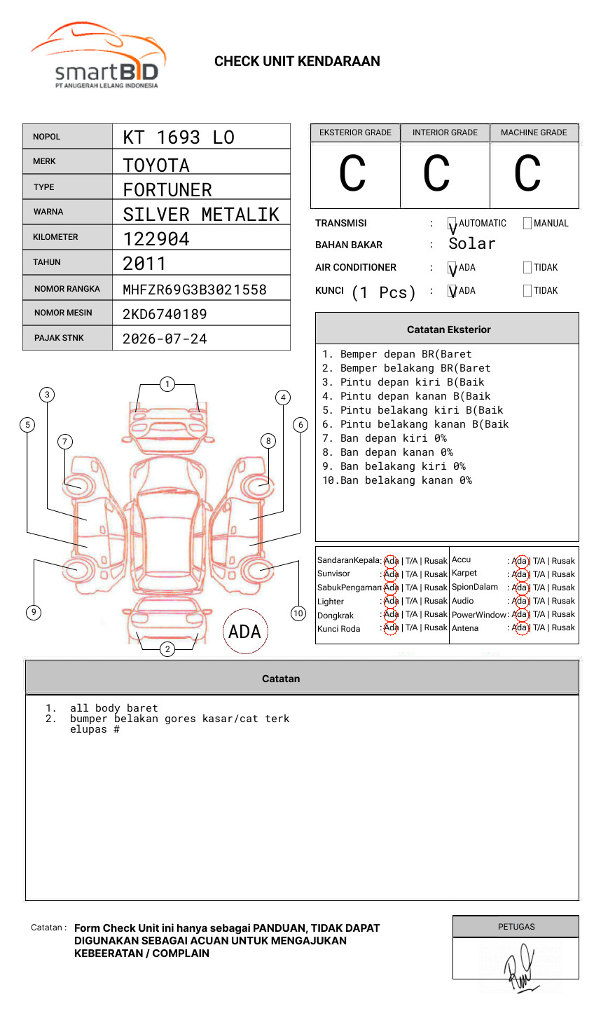 TOYOTA FORTUNER 2.5G AT