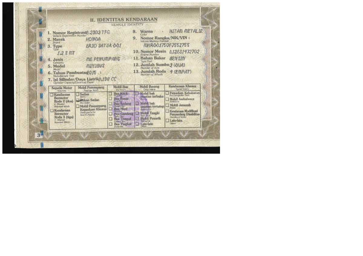 HONDA BRIO SATYA DD1 1.2 S