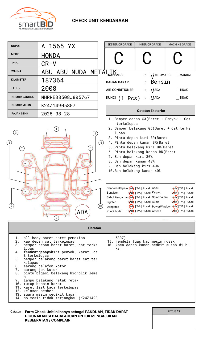HONDA  CR-V  RE1 2WD 2.4 A/T