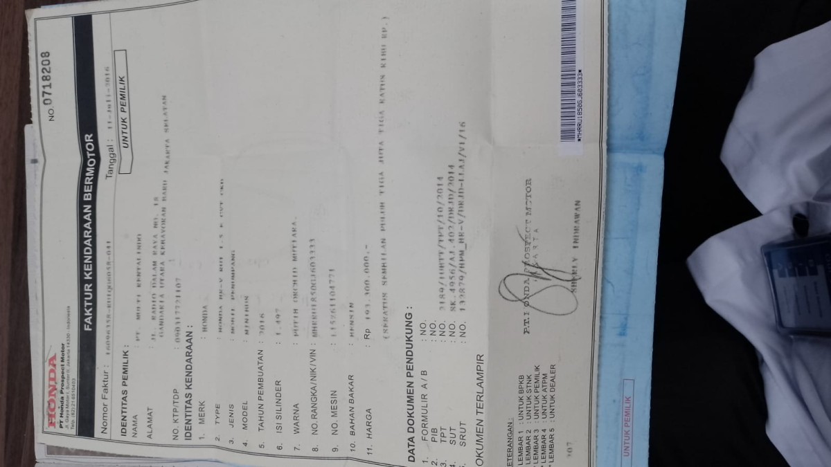 HONDA HRV RU1 1.5 E CVT