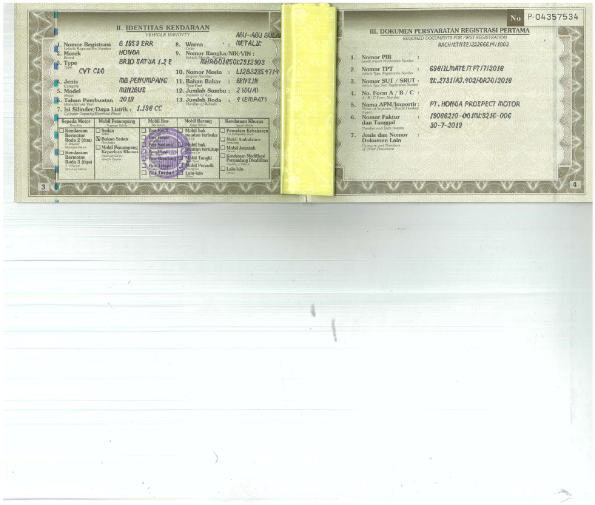 HONDA BRIO SATYA 1.2 E