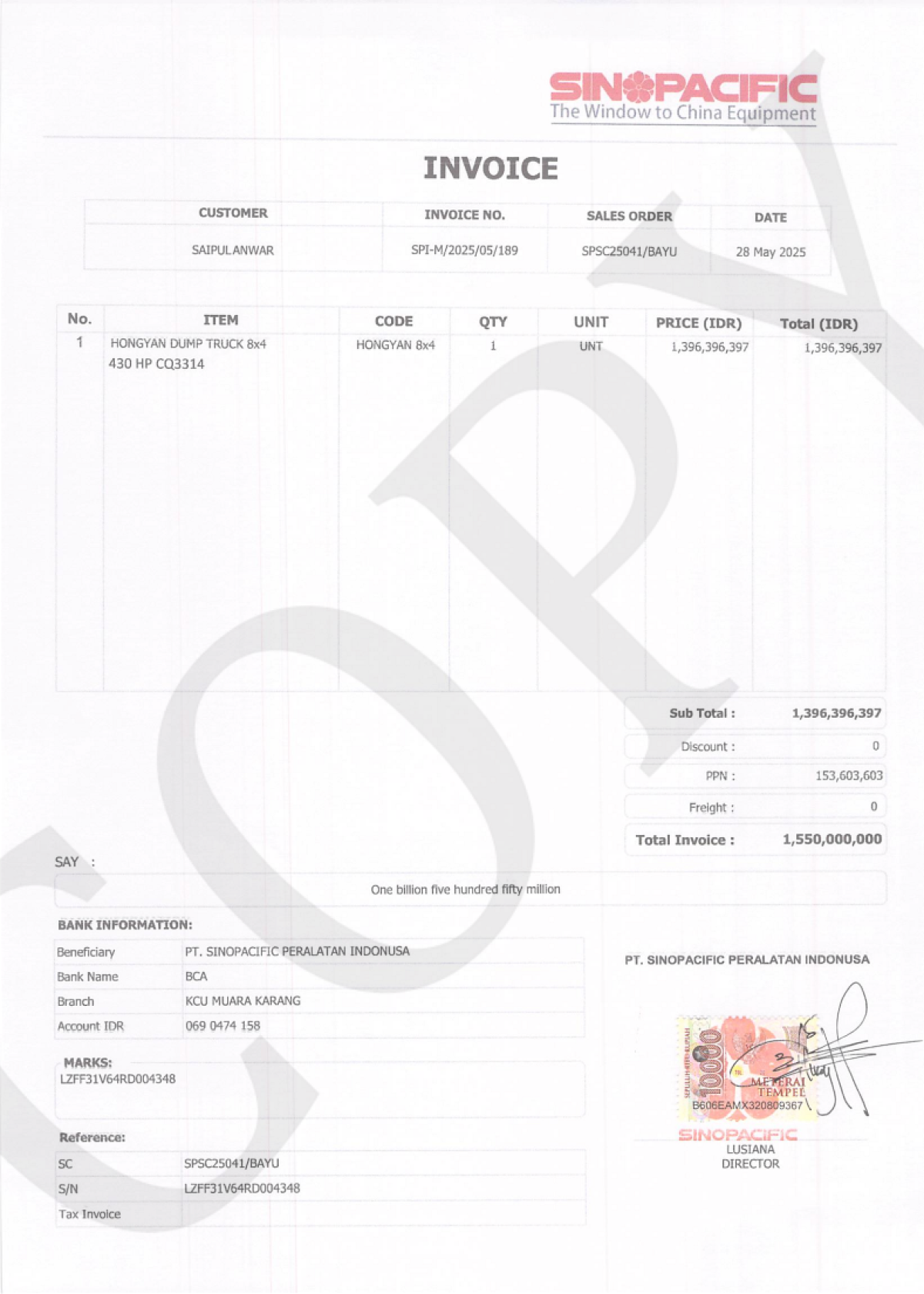 HONGYAN KINGKAN DUMP TRUCK