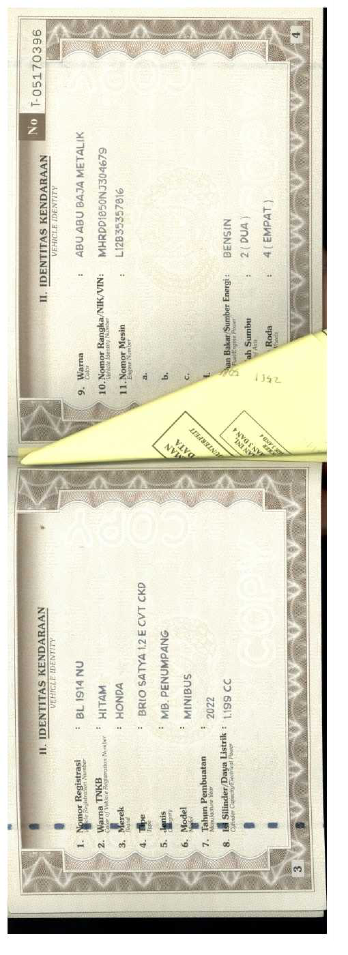 HONDA BRIO SATYA 1.2 E