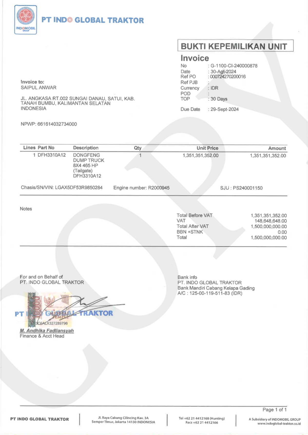 DONGFENG DUMP TRUCK  12 RODA