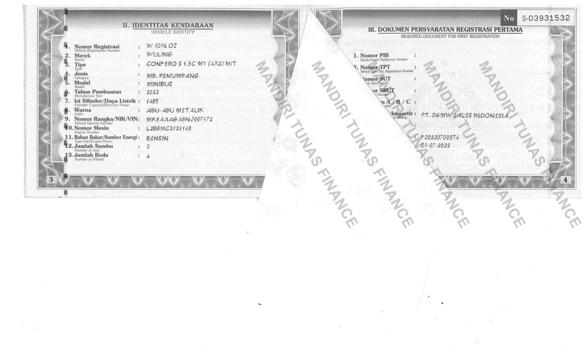 WULING  CONFERO  S 1.5C