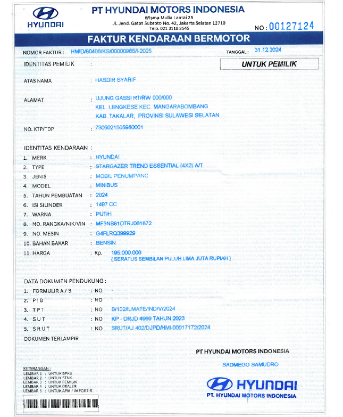 HYUNDAI  STARGAZER  TREND