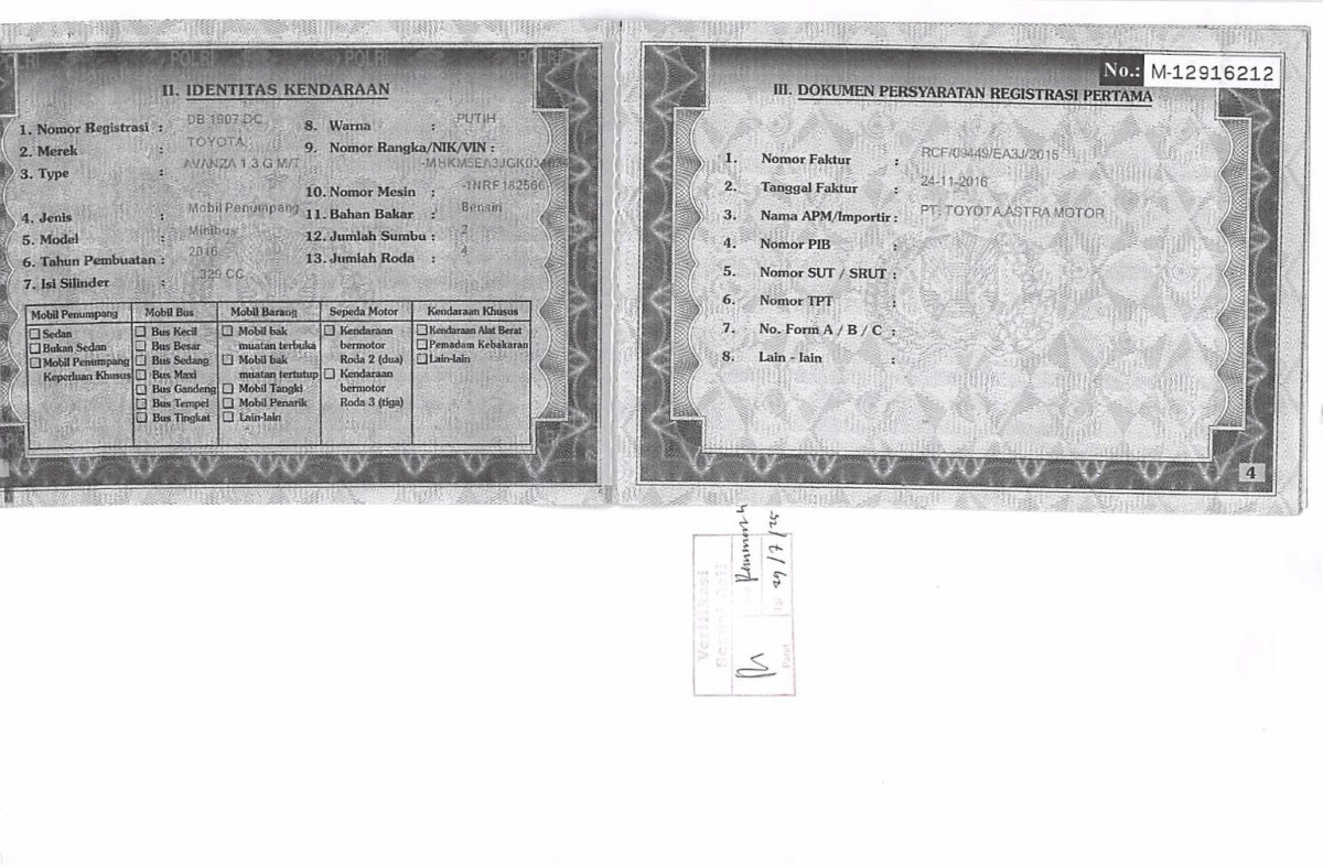 TOYOTA AVANZA  1.3 G