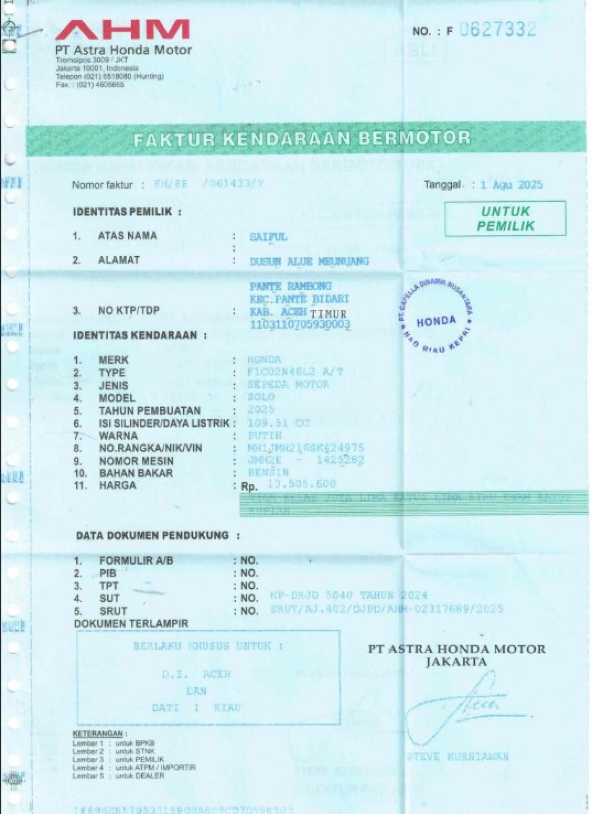 HONDA SCOOPY PRESTIGE