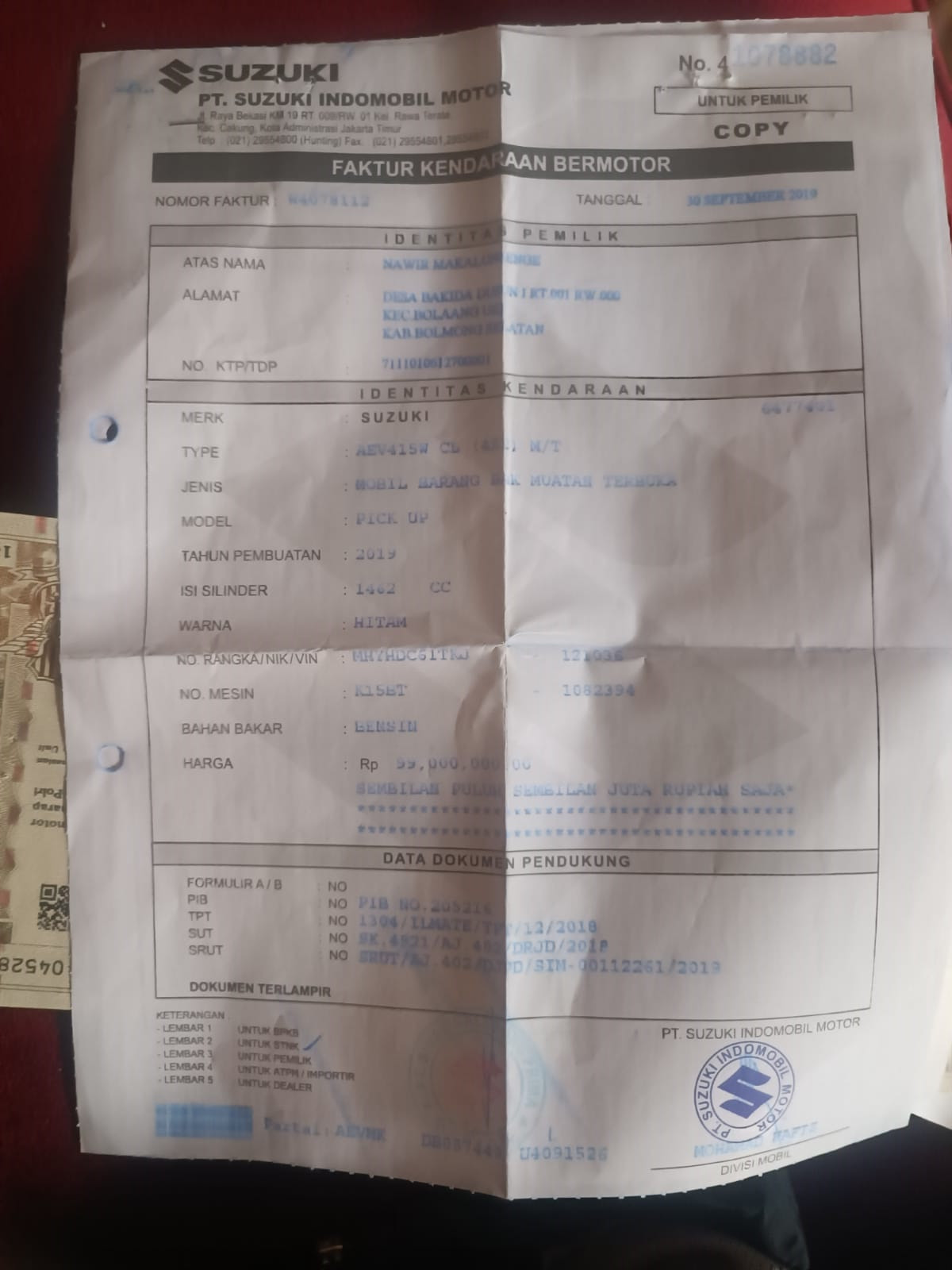 SUZUKI  CARRY  CL PICK UP