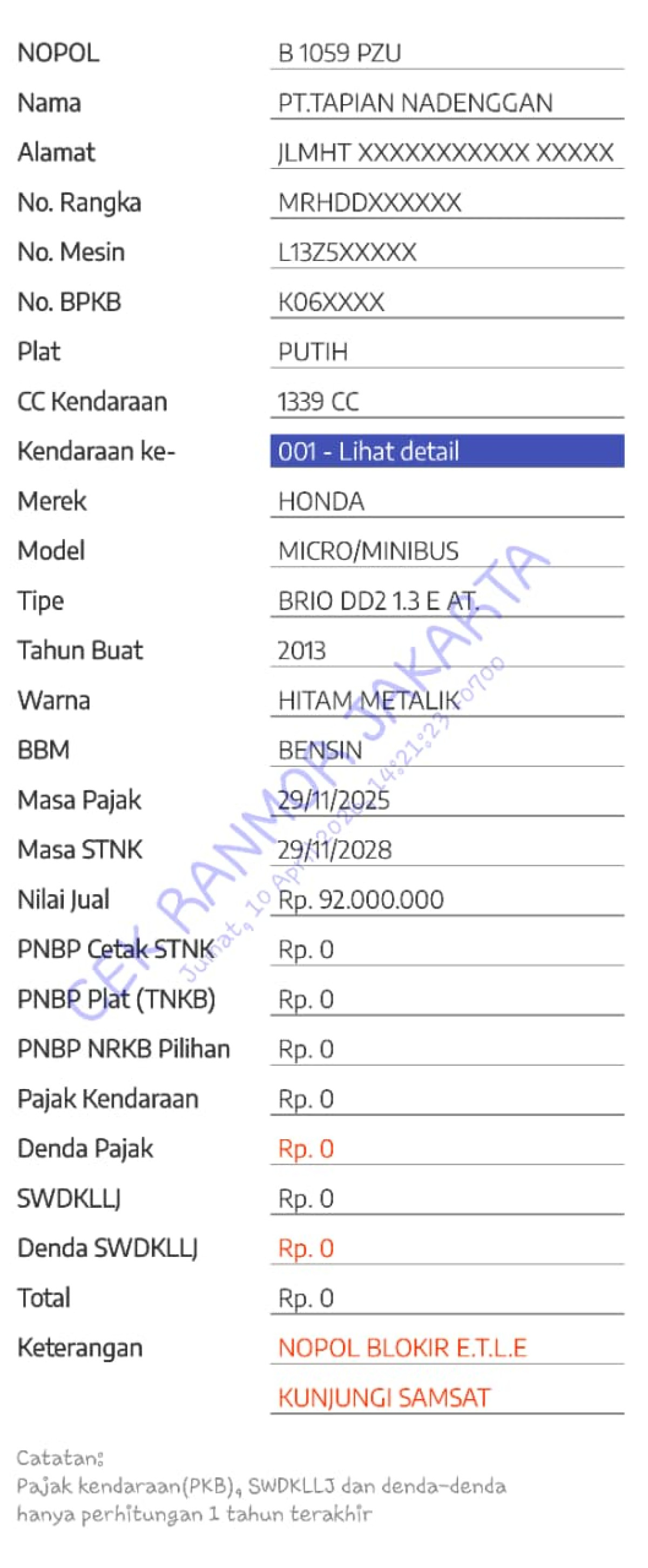 HONDA BRIO DD2 1.3 E