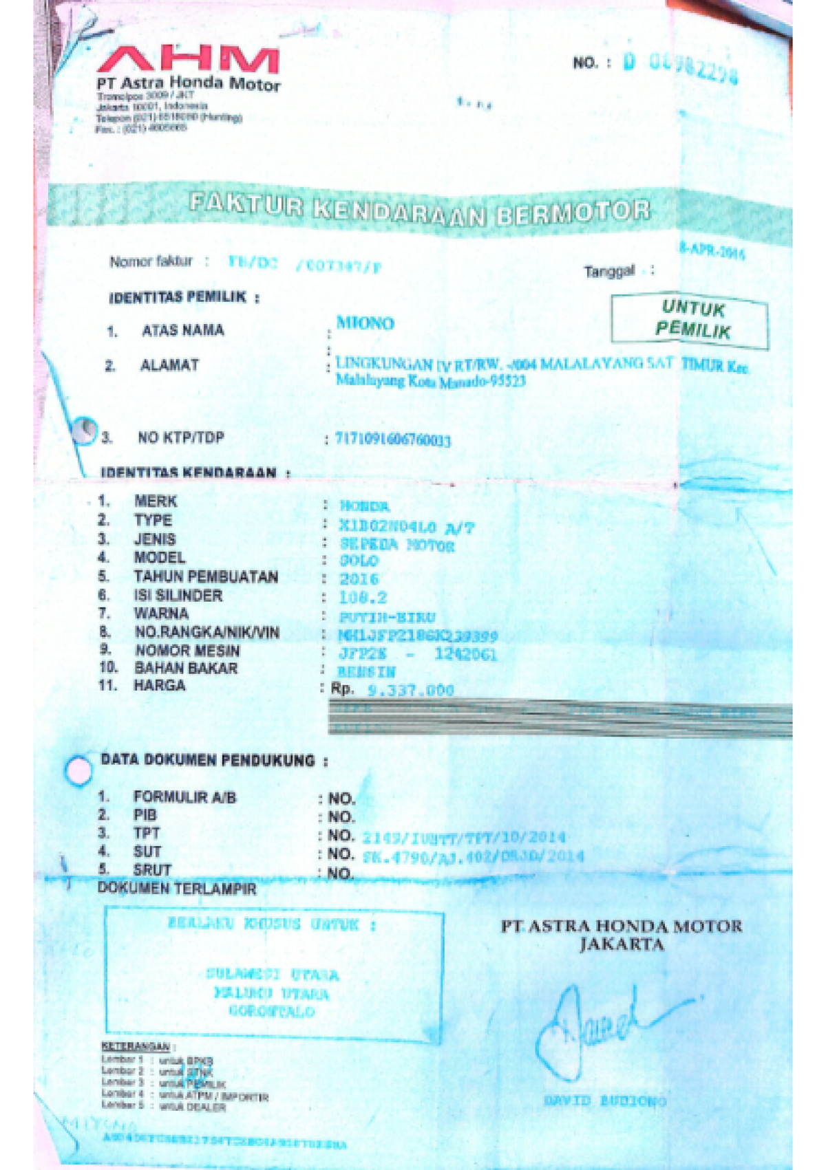 HONDA BEAT CBS FI CW