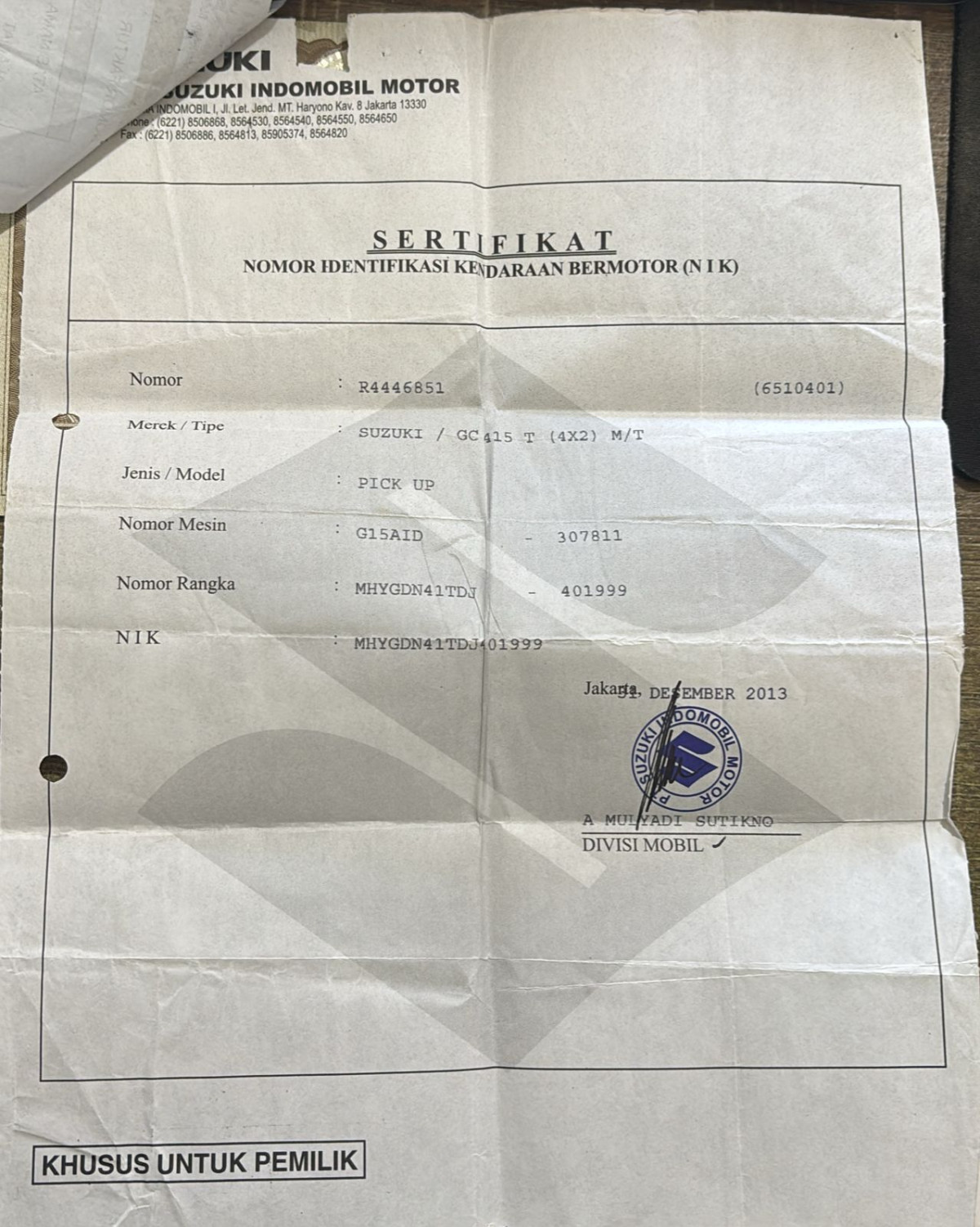 SUZUKI MEGA CARRY PU