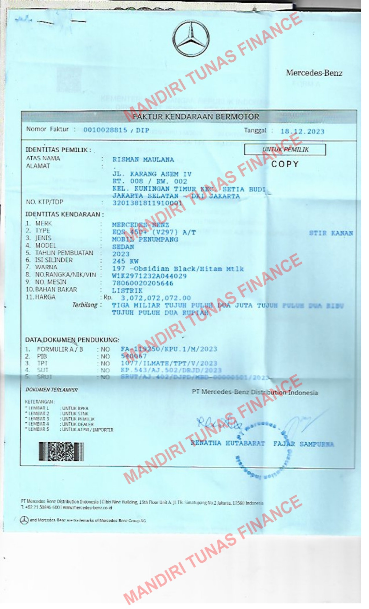 MERCEDES BENZ  EQS-450 V297 A/T