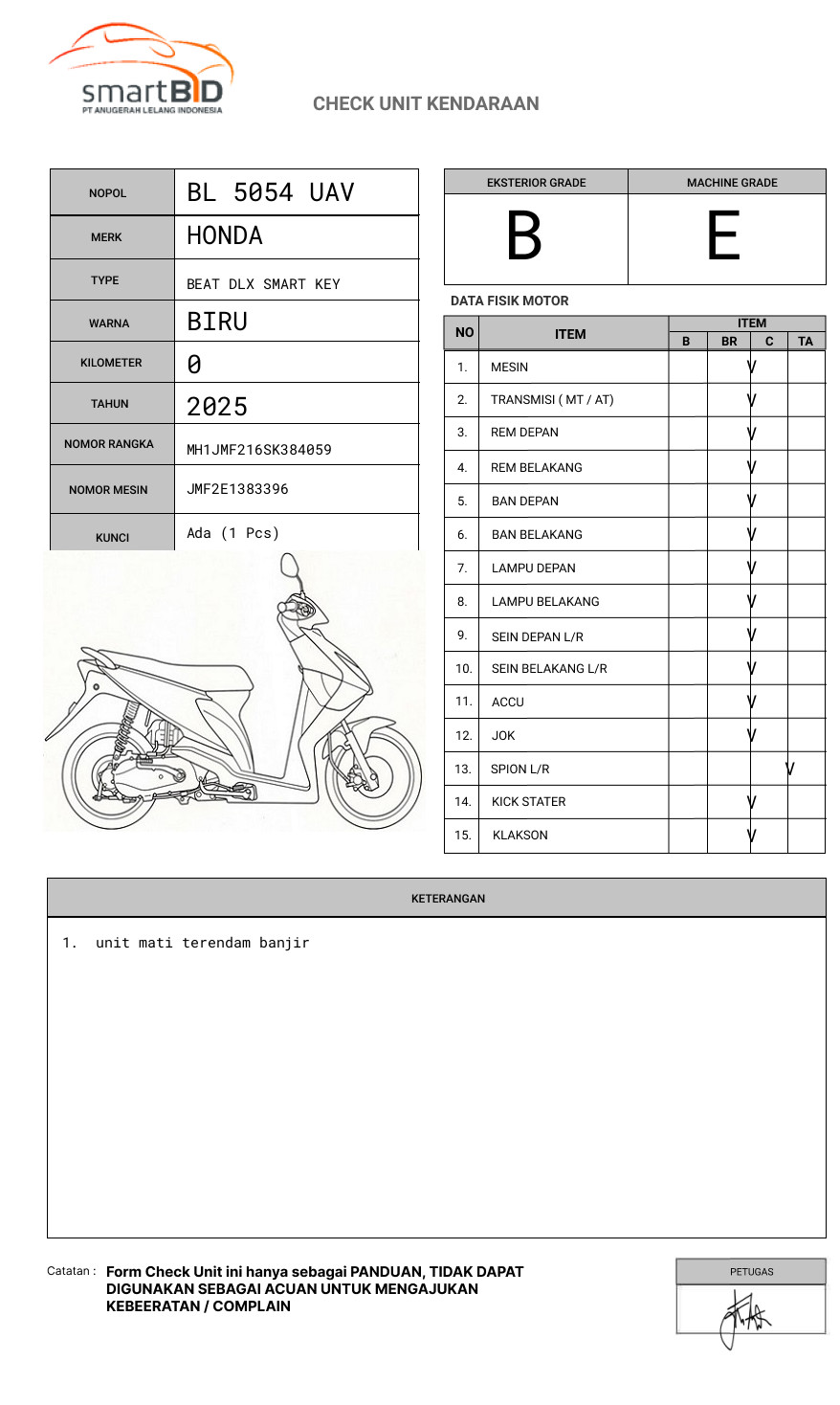 HONDA BEAT DLX SMART KEY