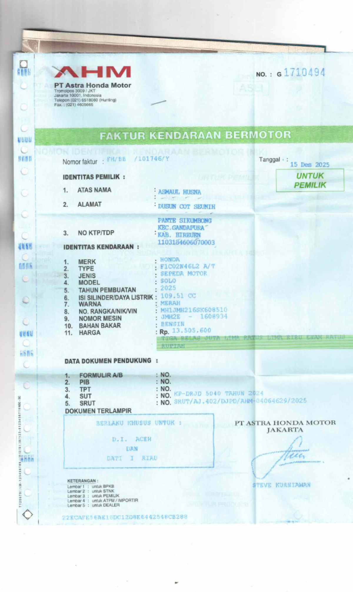 HONDA  SCOOPY PRESTIGE