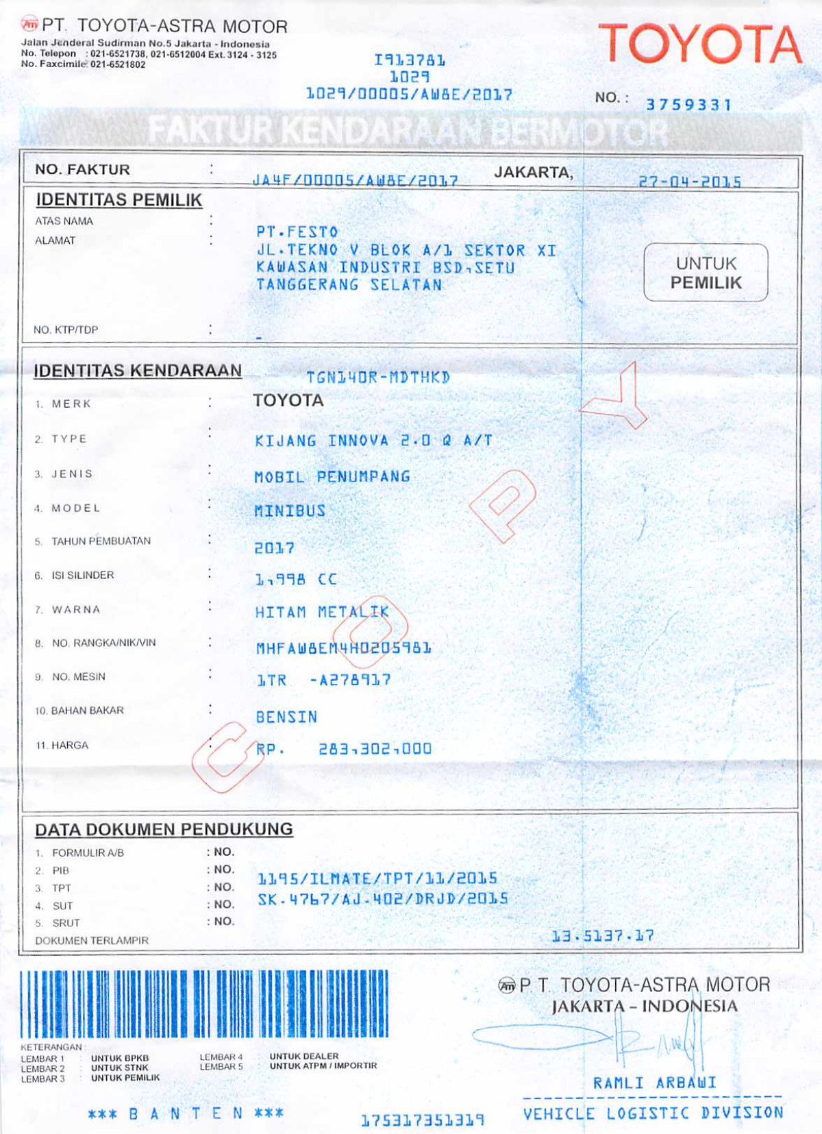 TOYOTA INNOVA  2.0 Q