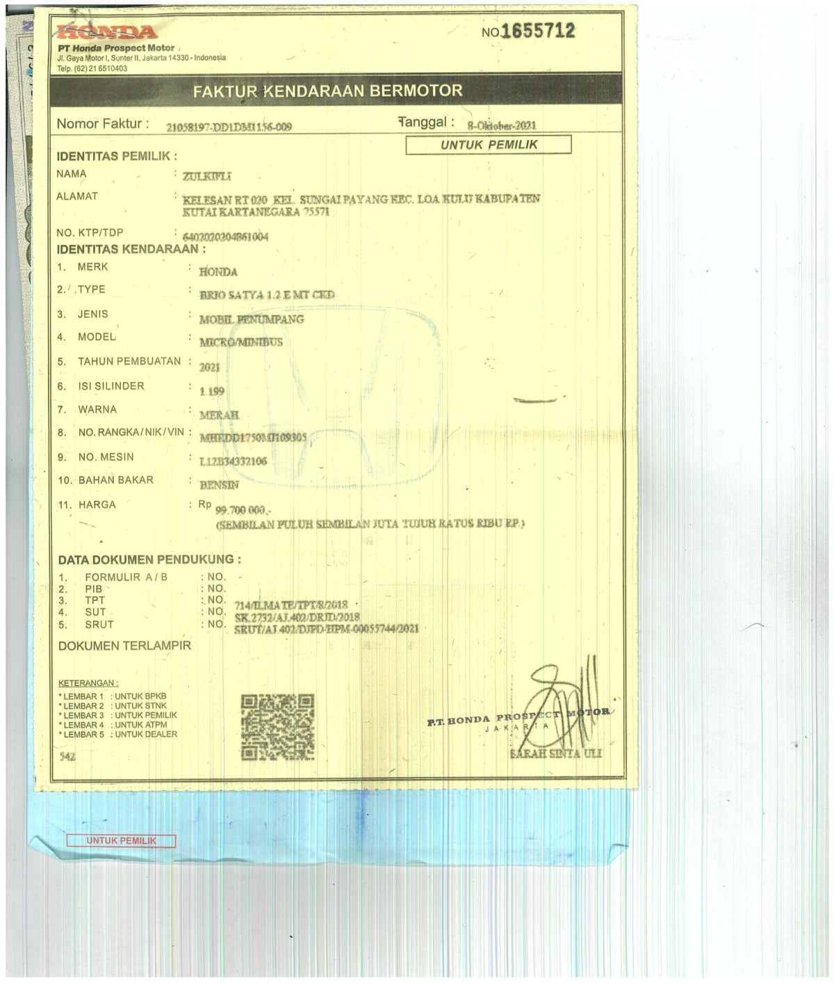 HONDA BRIO SATYA 1.2 E