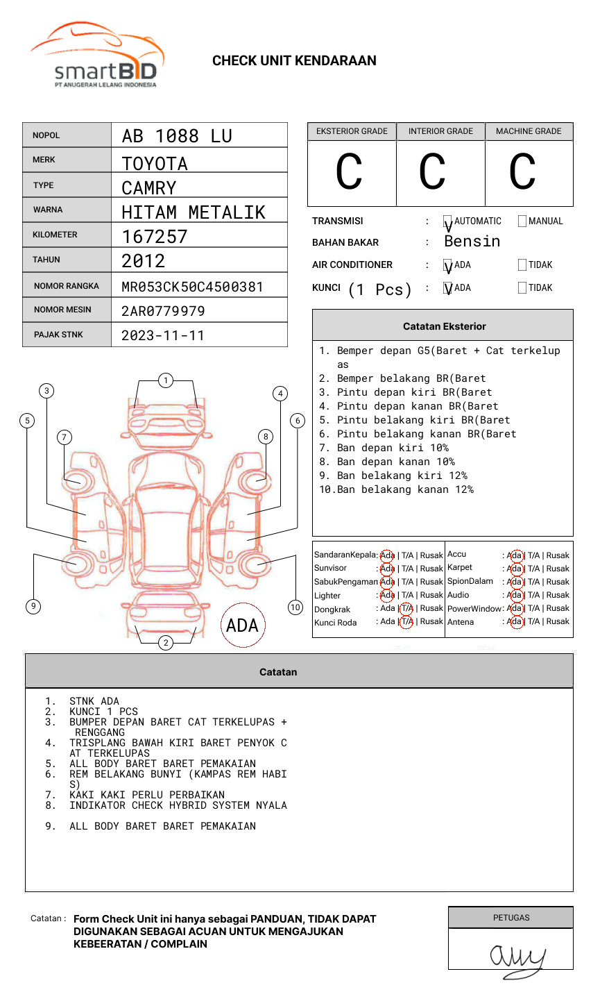 TOYOTA CAMRY 2.5L HYBRID