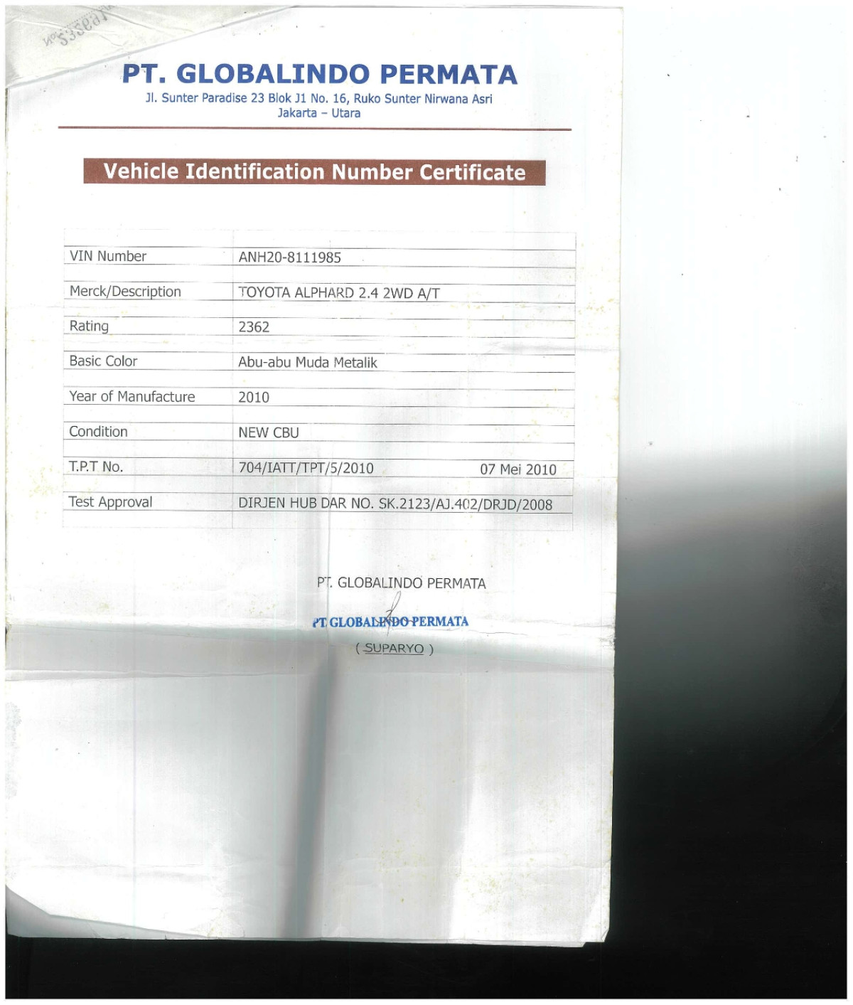 TOYOTA ALPHARD 2.4 2WD