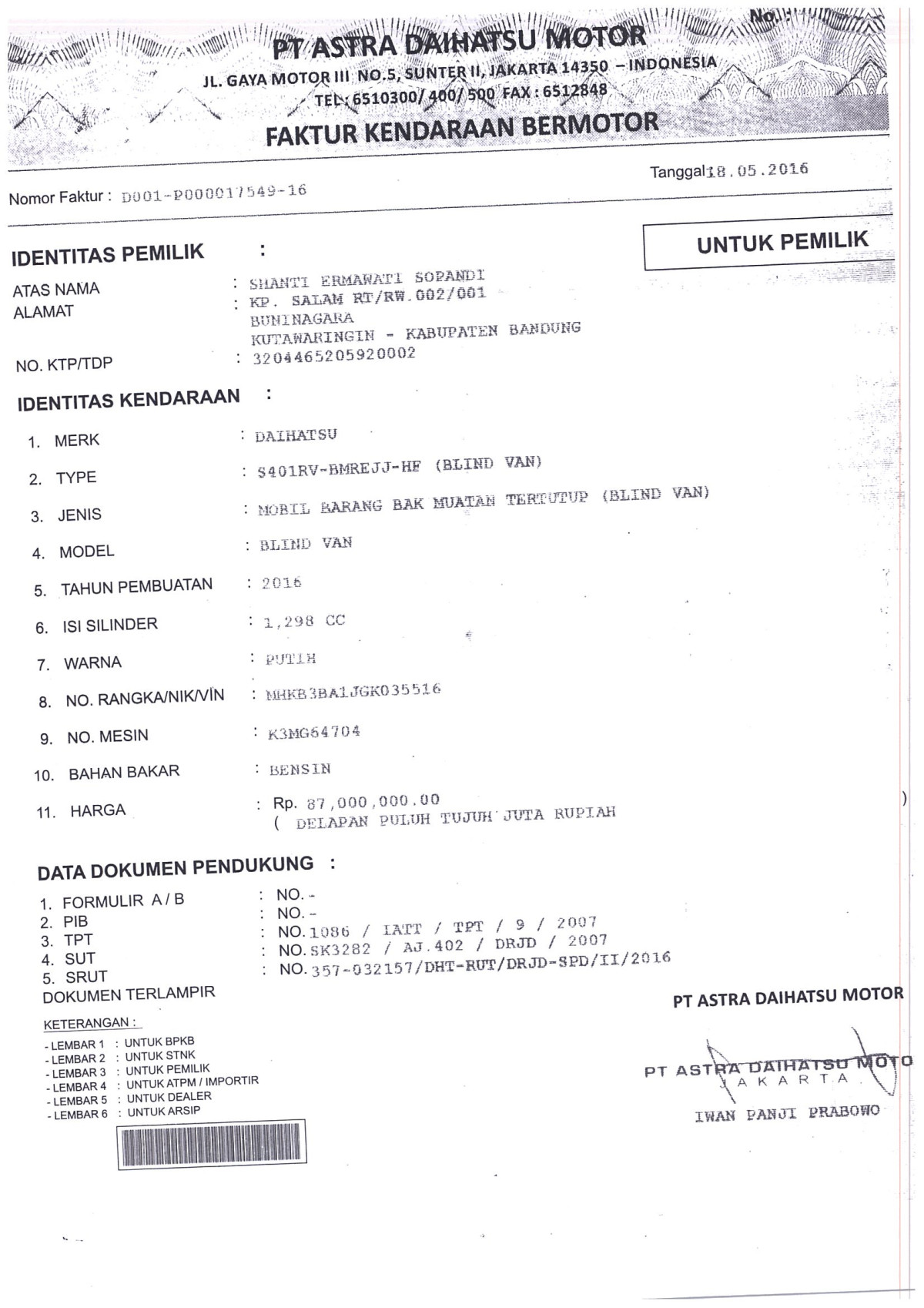 DAIHATSU GRAN MAX BLIND VAN