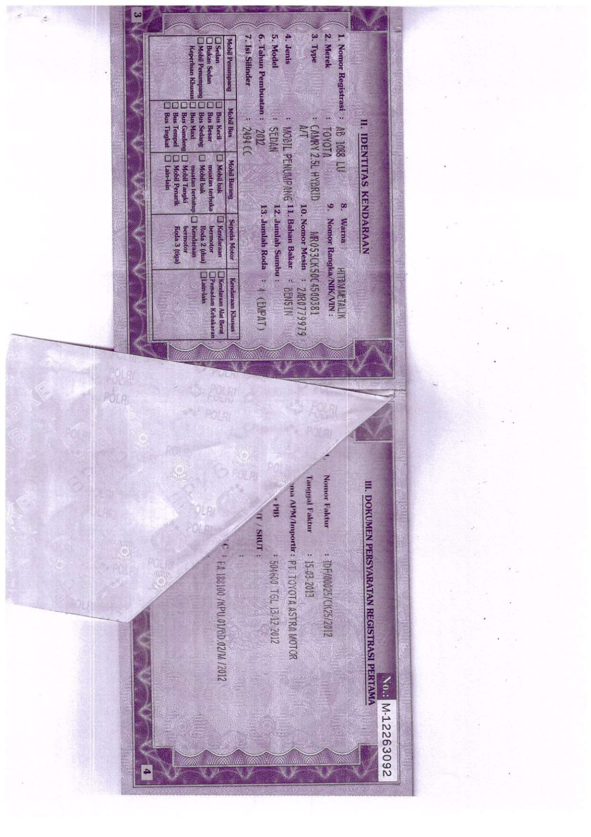 TOYOTA CAMRY 2.5L HYBRID