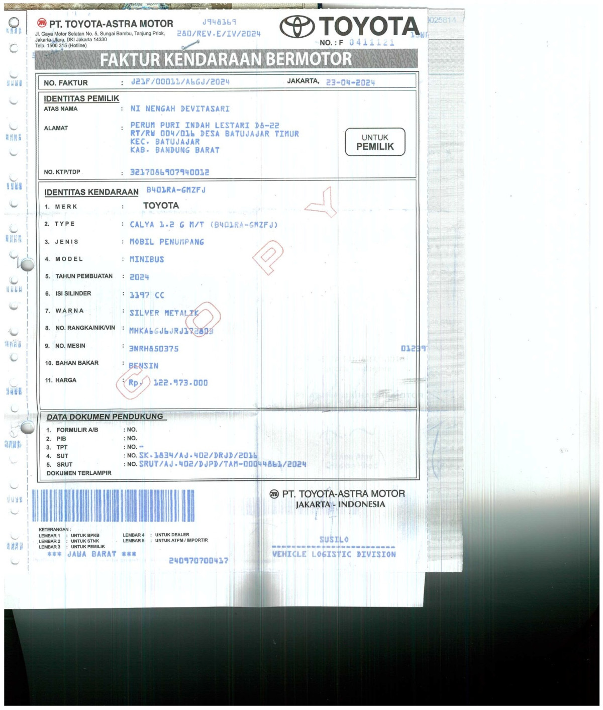 TOYOTA  CALYA  1.2 G M/T