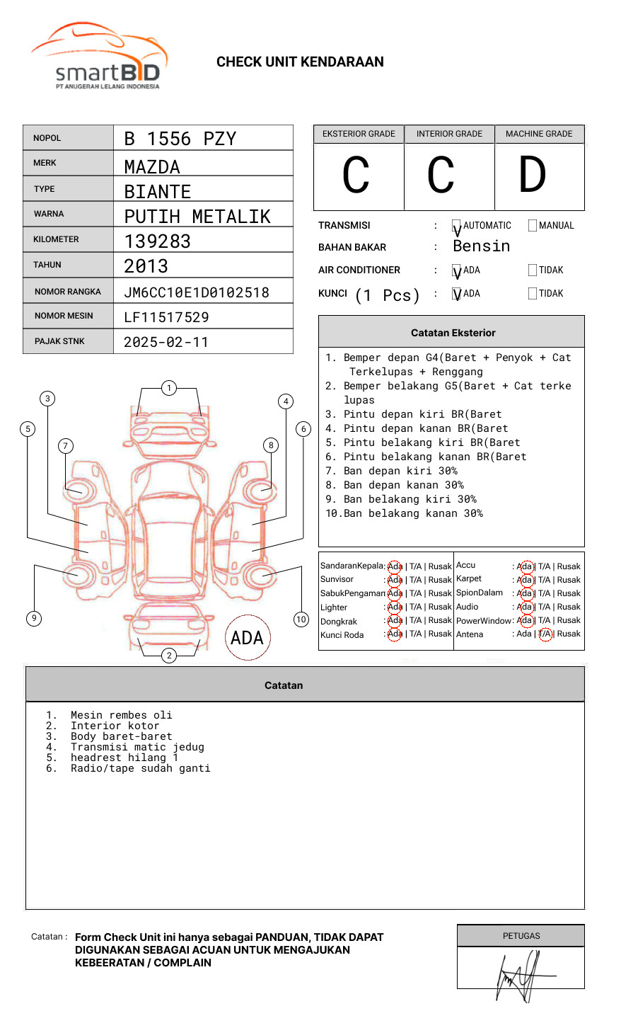 MAZDA BIANTE 2.0L 5 A/T