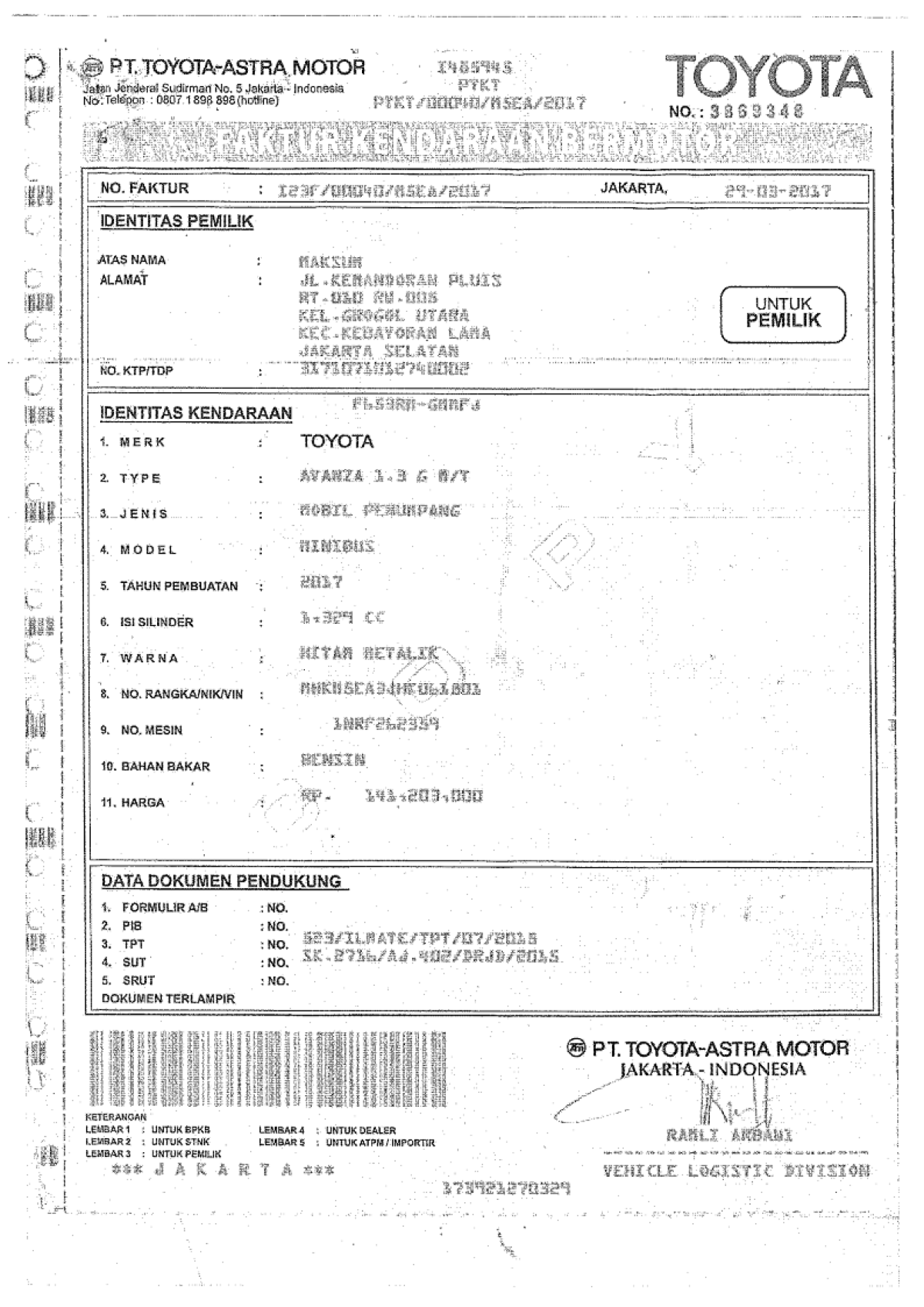 TOYOTA  AVANZA  1.3 G