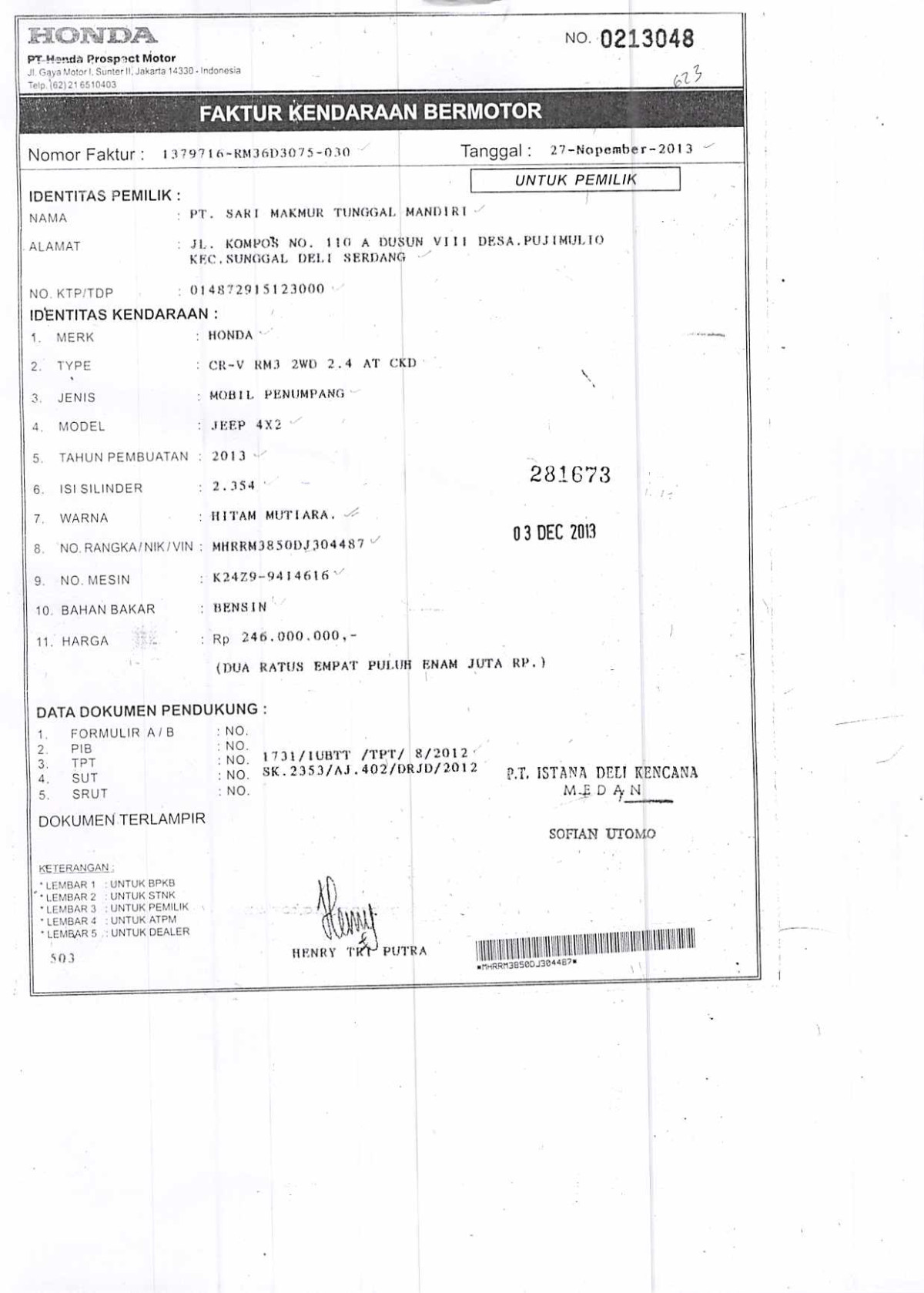 HONDA  CR-V  RM3 2WD 2.4