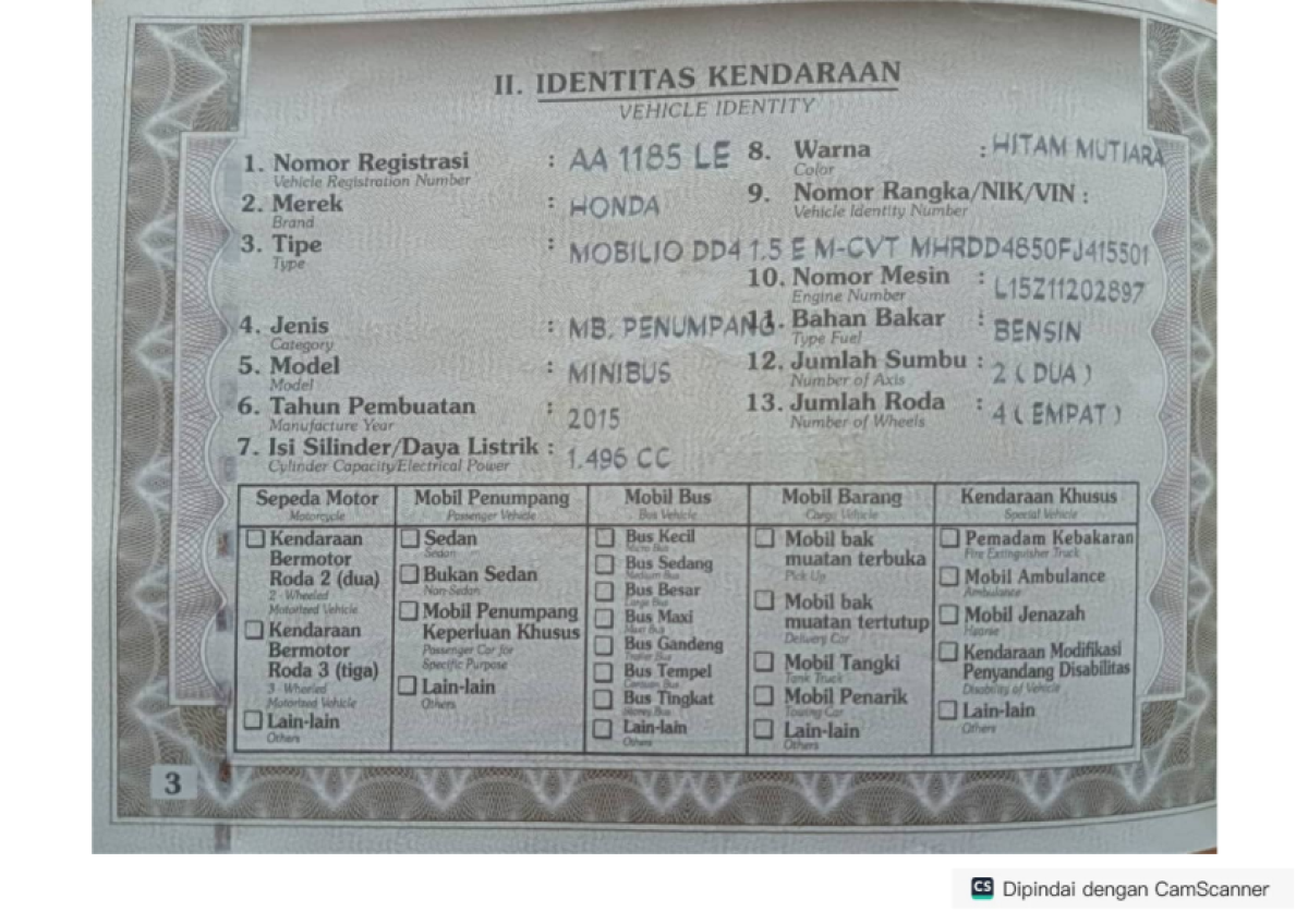 HONDA MOBILIO DD4 1.5E