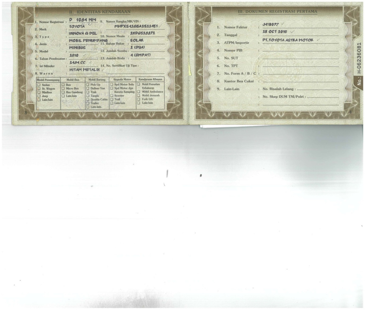 TOYOTA INNOVA G DIESEL