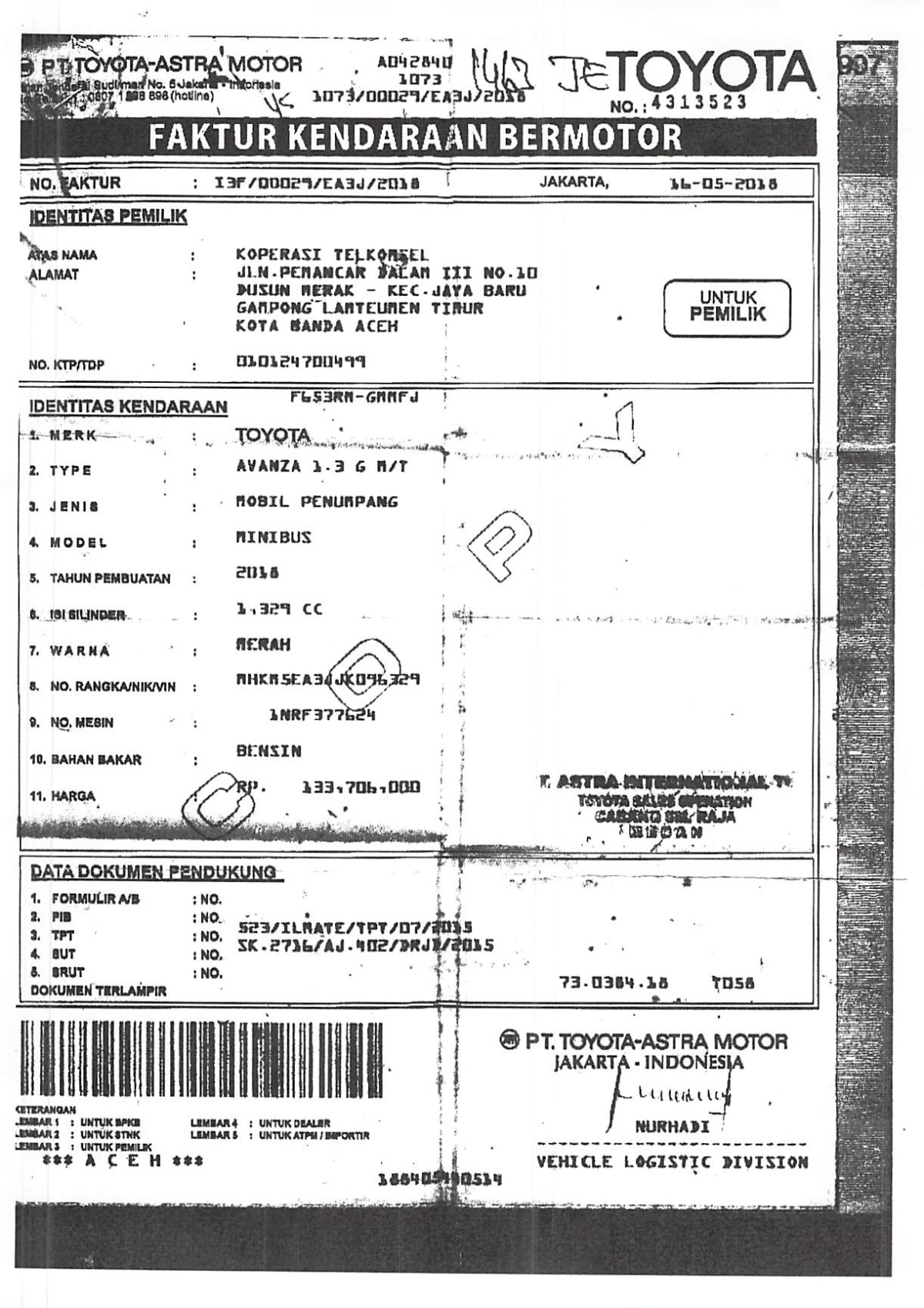 TOYOTA  AVANZA  1.3 G