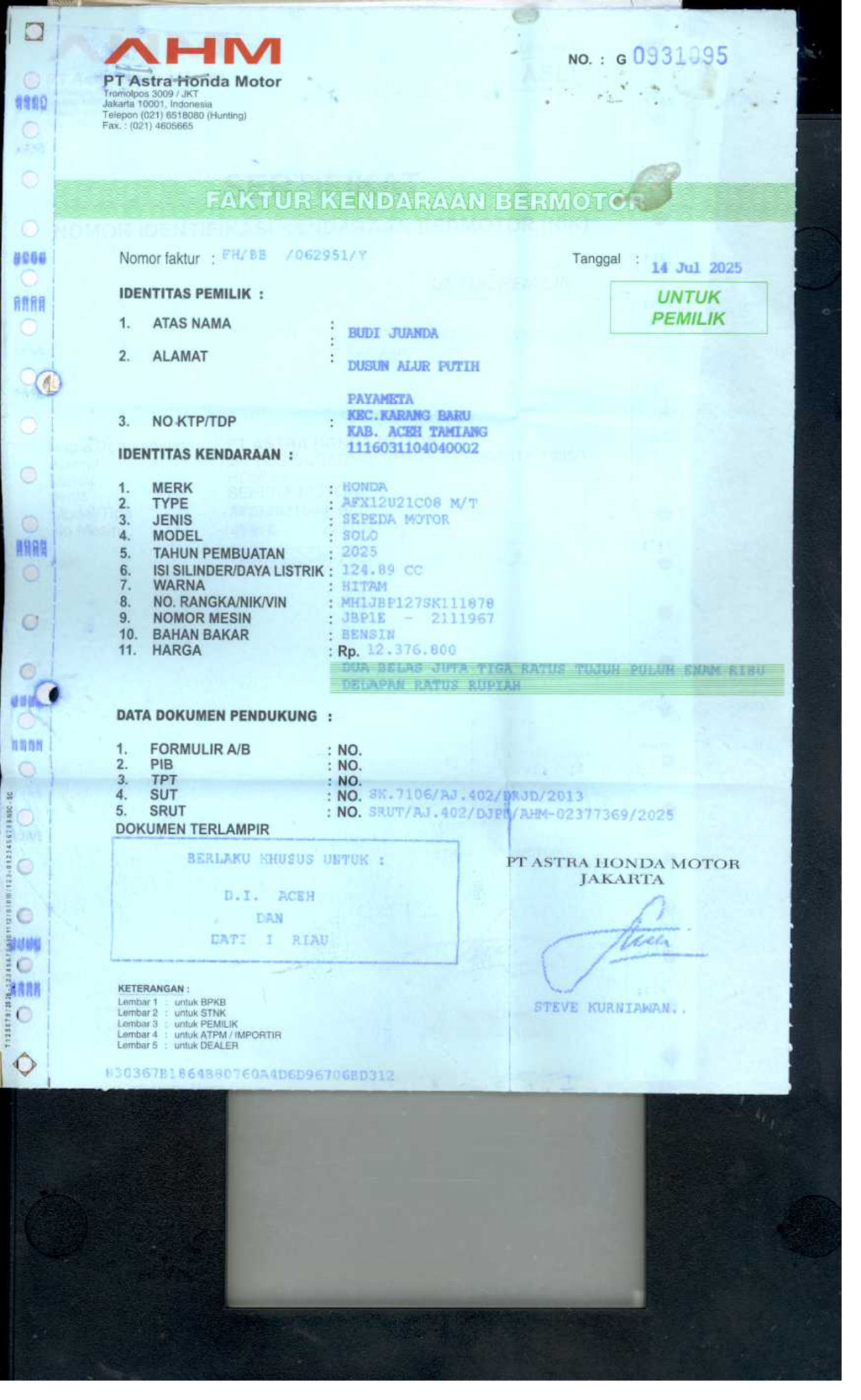 HONDA SUPRA X 125 CW