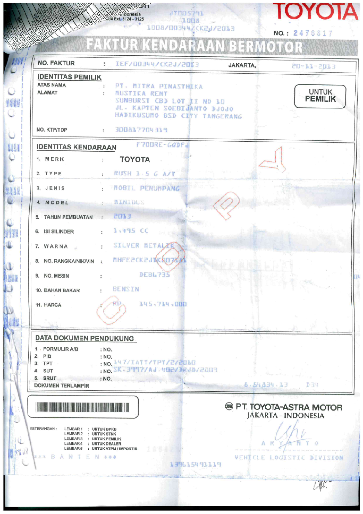 TOYOTA RUSH 1.5 G A/T