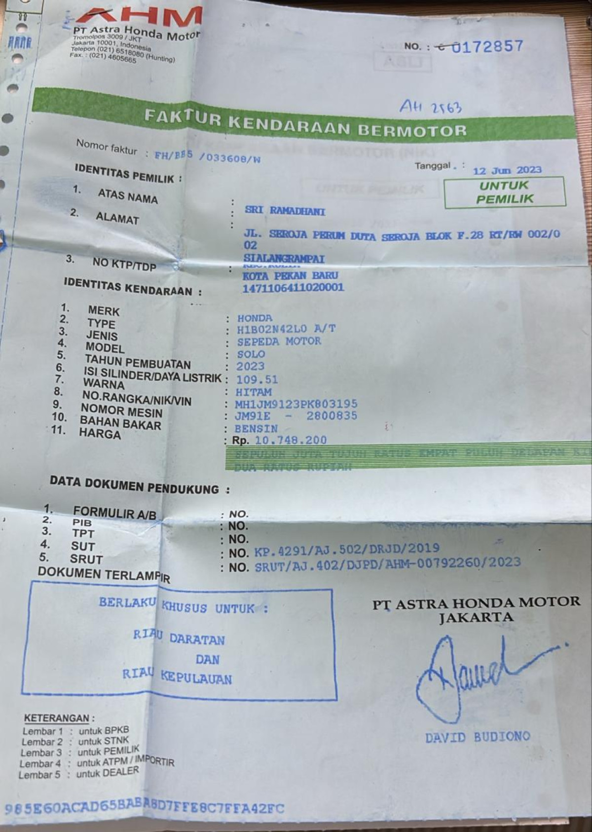 HONDA BEAT CBS FI CW