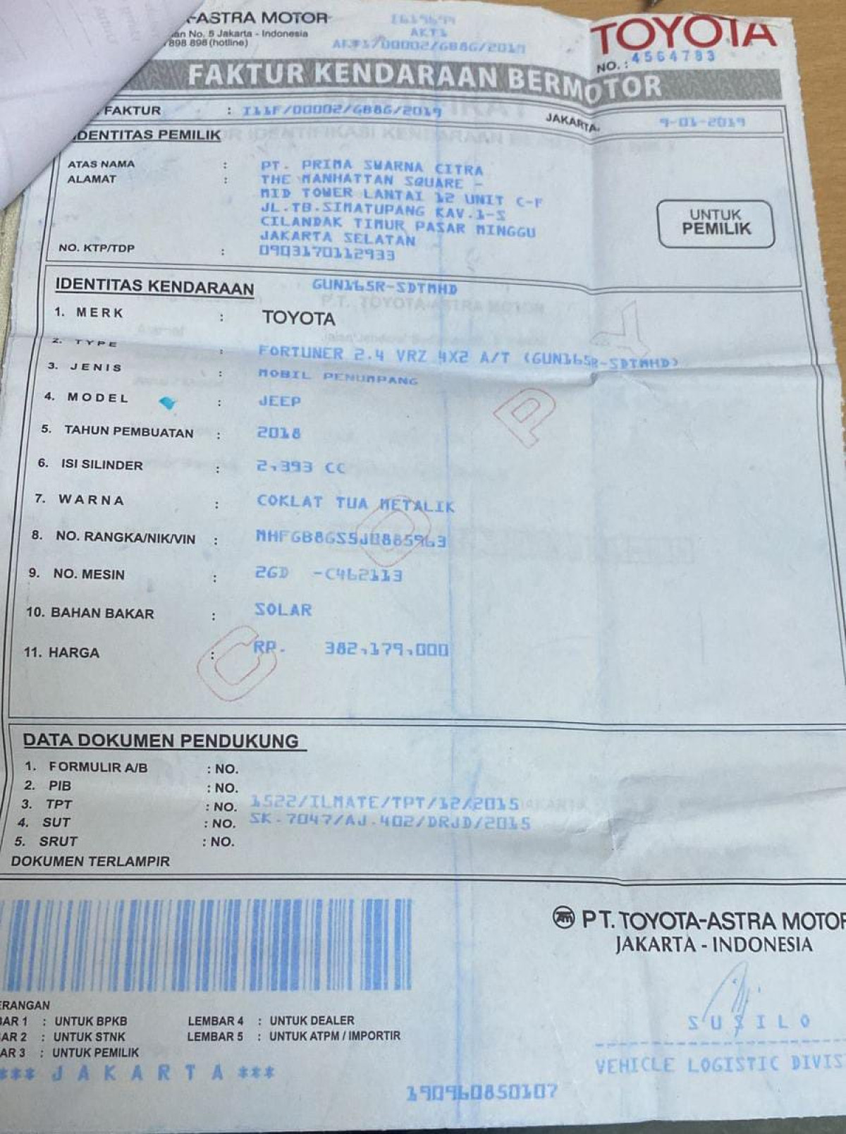 TOYOTA  FORTUNER  2.4 VRZ