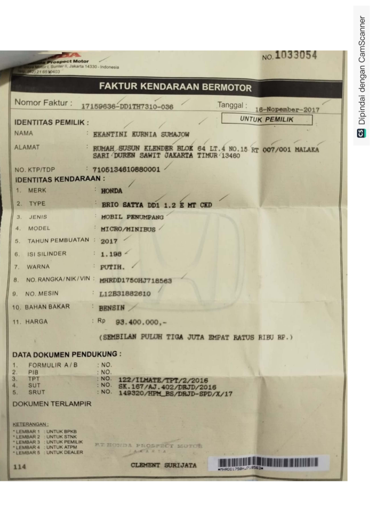 HONDA  BRIO  SATYA DD1 1.2 E