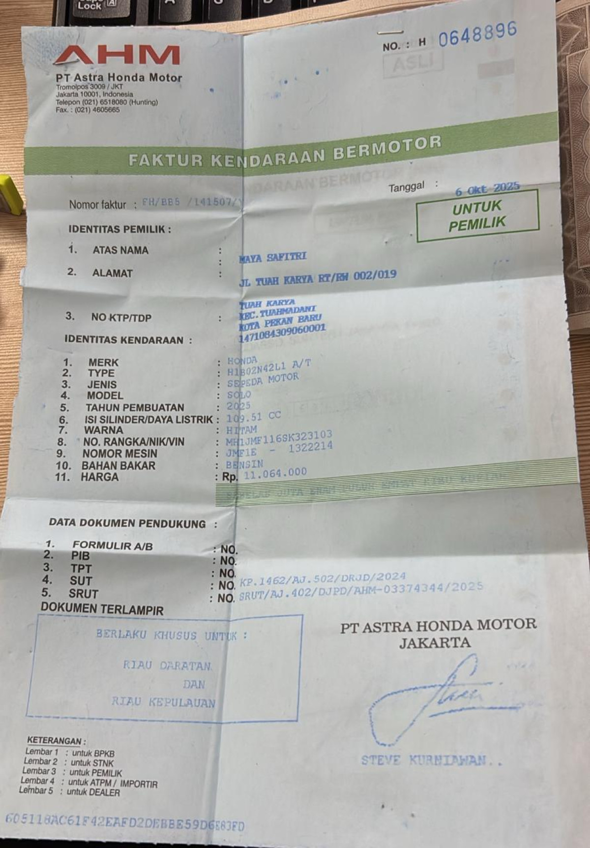 HONDA BEAT CBS FI CW