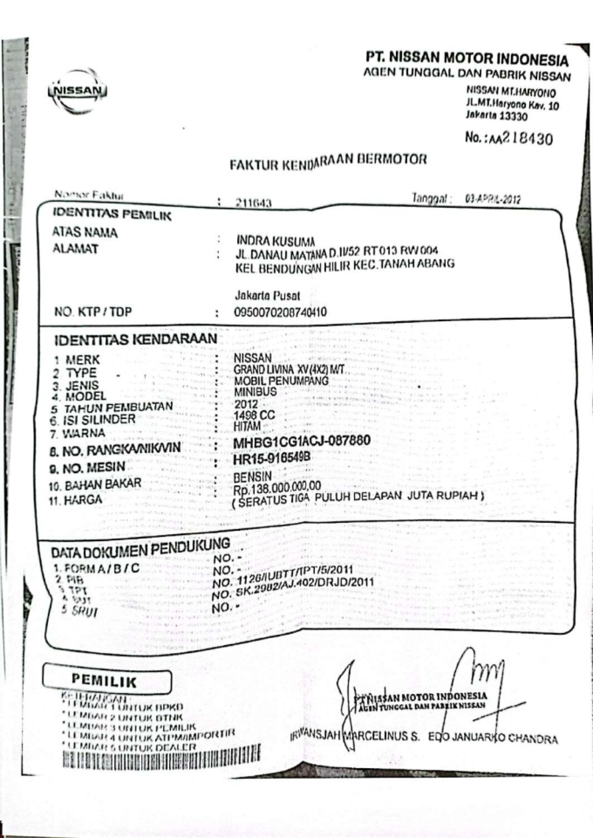 NISSAN GRAND LIVINA XV