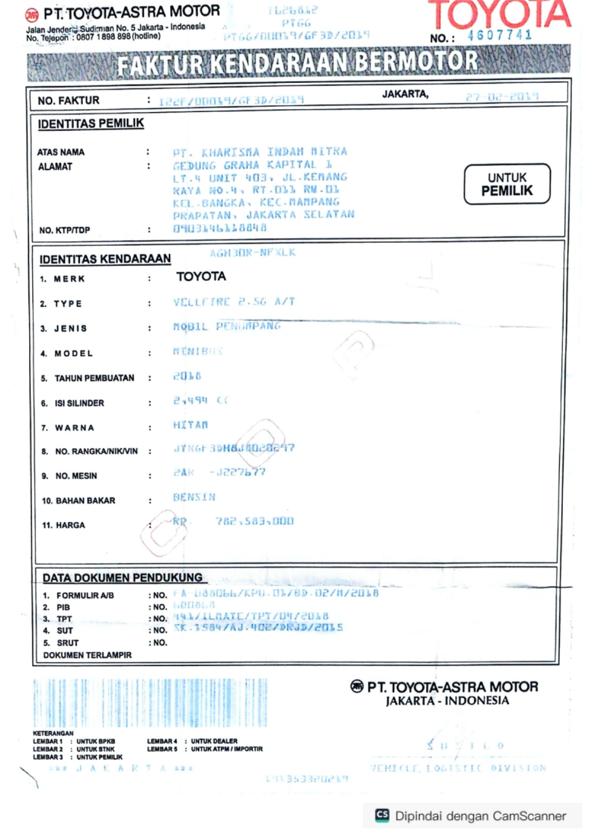 TOYOTA VELLFIRE 2.5G