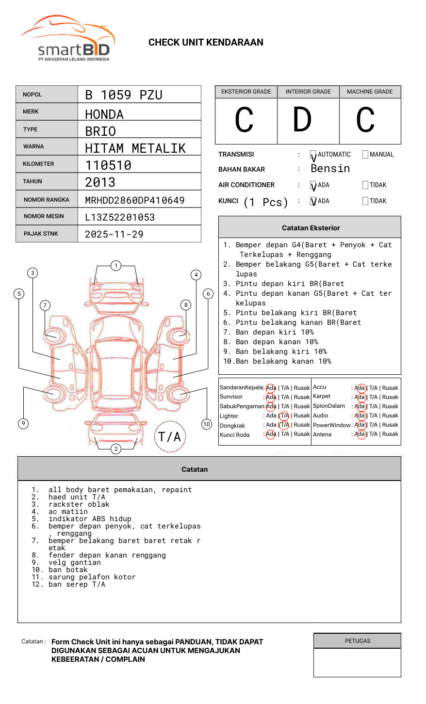 HONDA BRIO DD2 1.3 E