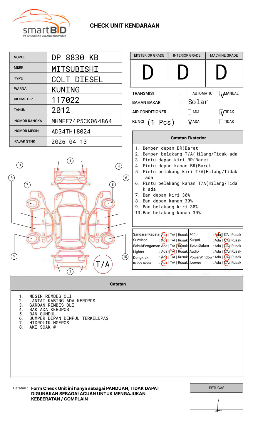 MITSUBISHI COLT DIESEL